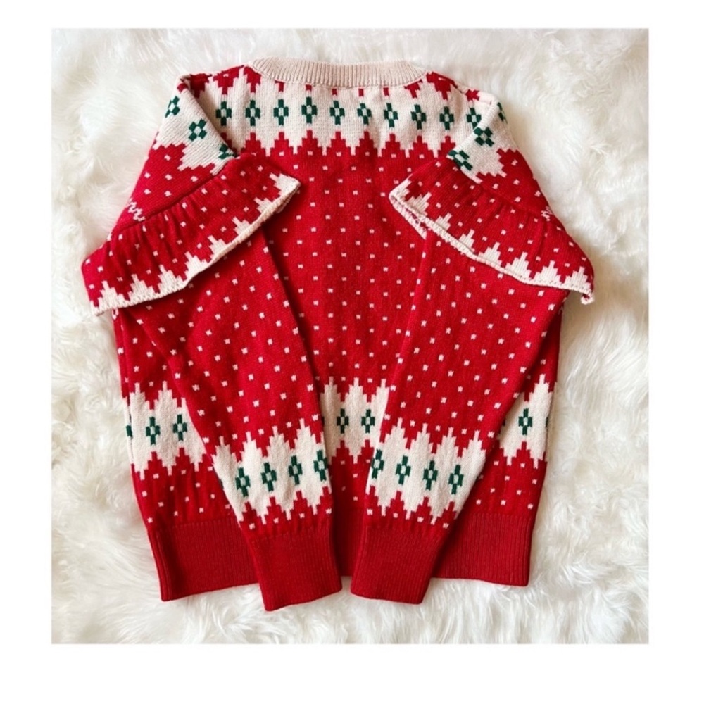 New! NWT VICOLO Italy Winter Snowflake Wool Blend Sweater Pullover - Picture 7 of 9